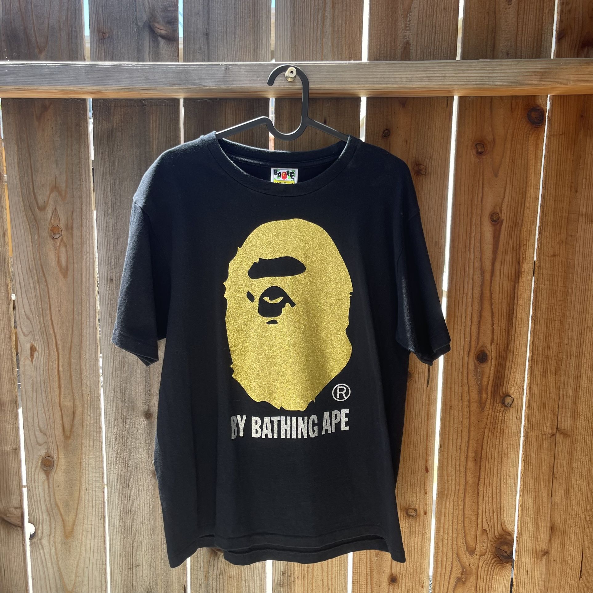 Bape Bathing Ape Tshirt Black Gold Size Medium Supreme Nike
