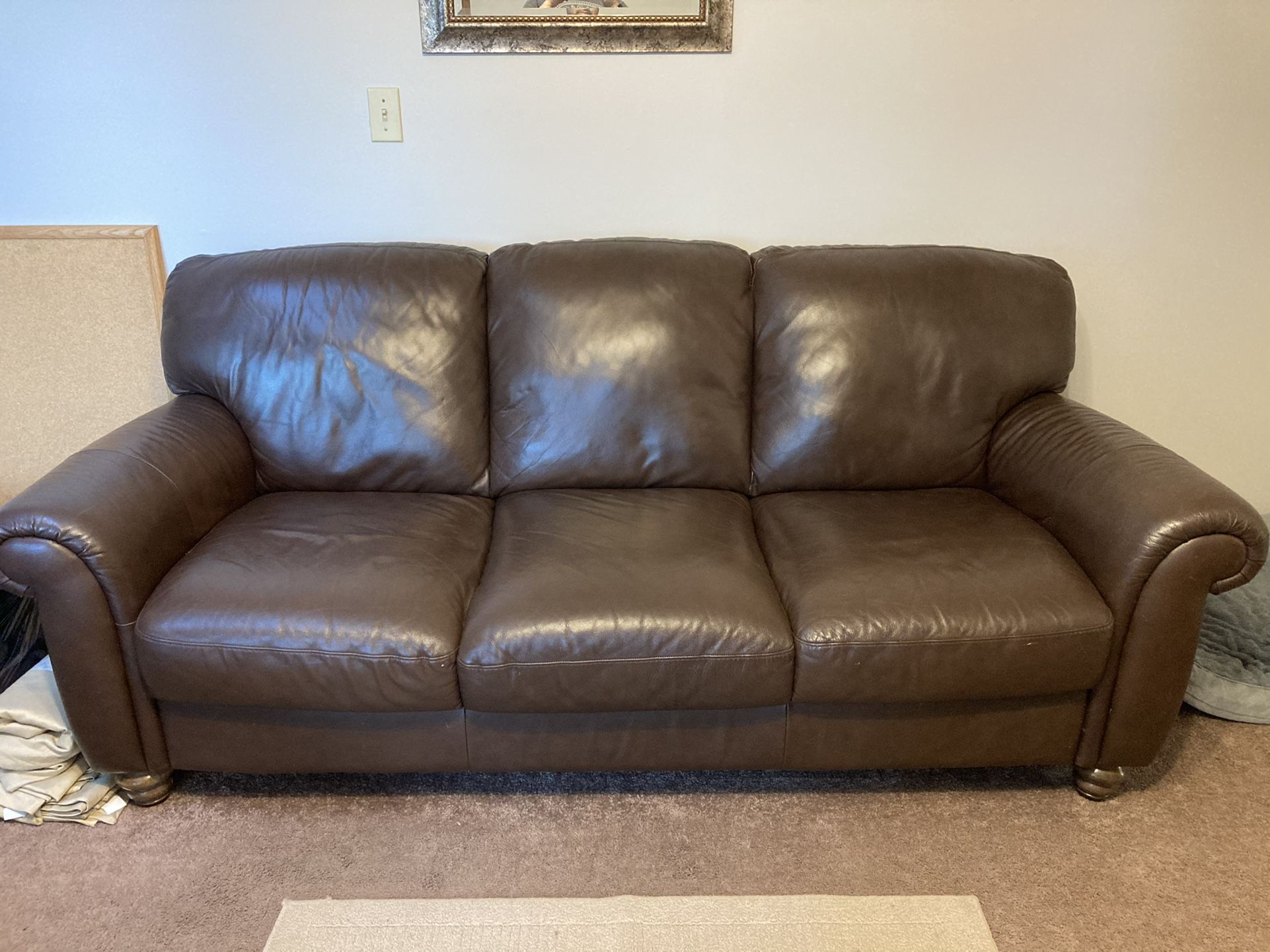 Brown Leather Sofa And Loveseat 