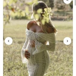 White Maternity Maxi Dresses 