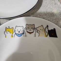 10 pc Ceramic Cat Bowls