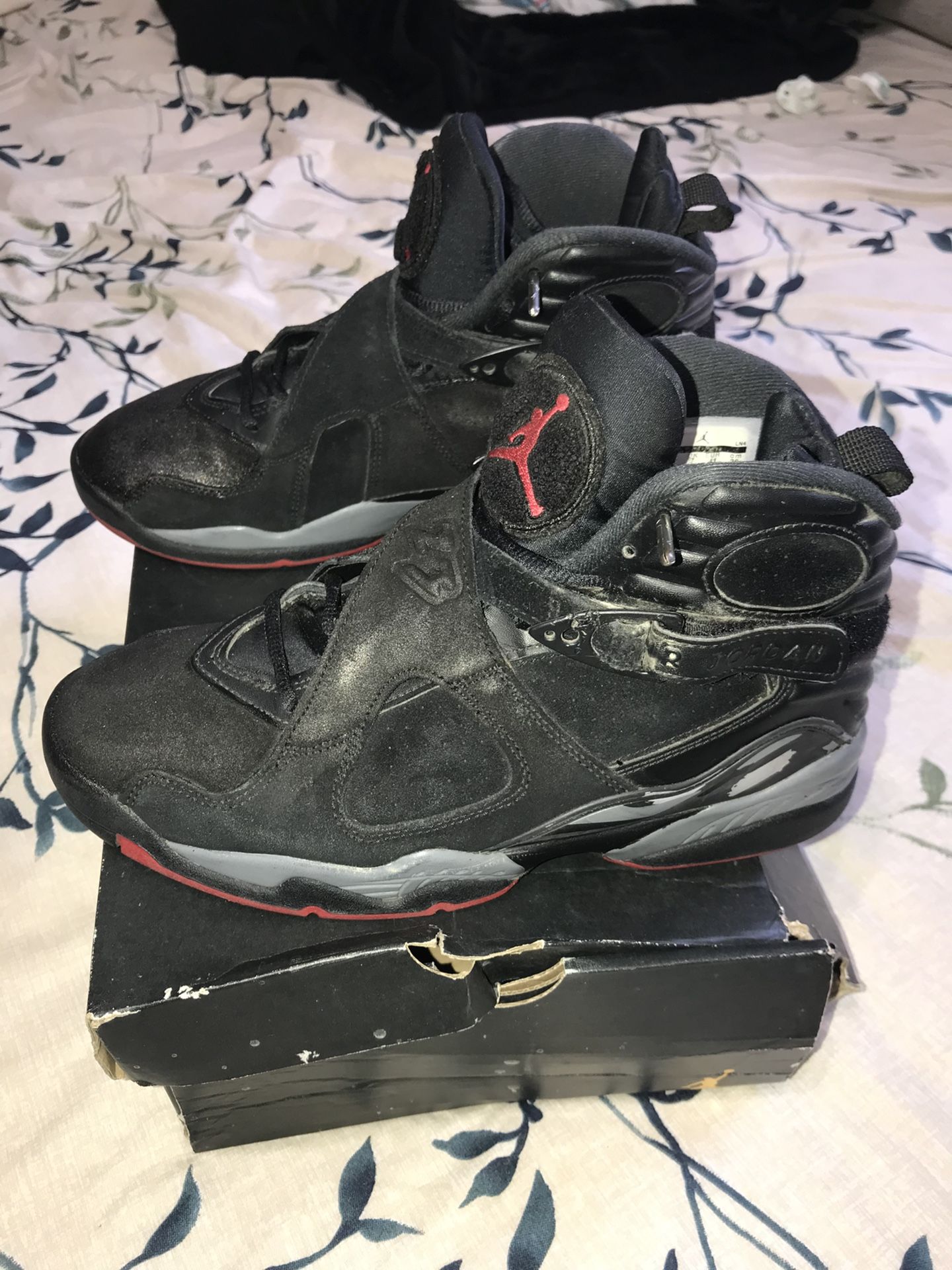 Jordan 8 Retro Black Cement’s🖤⚡️🐺⚡️💯🥇🙌For Sale Size 8 Men🔥👟⚡️🦾