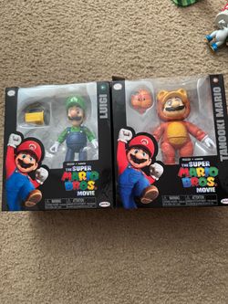 Super Mario Bros. Movie Luigi & Tanooki Mario Action Figures