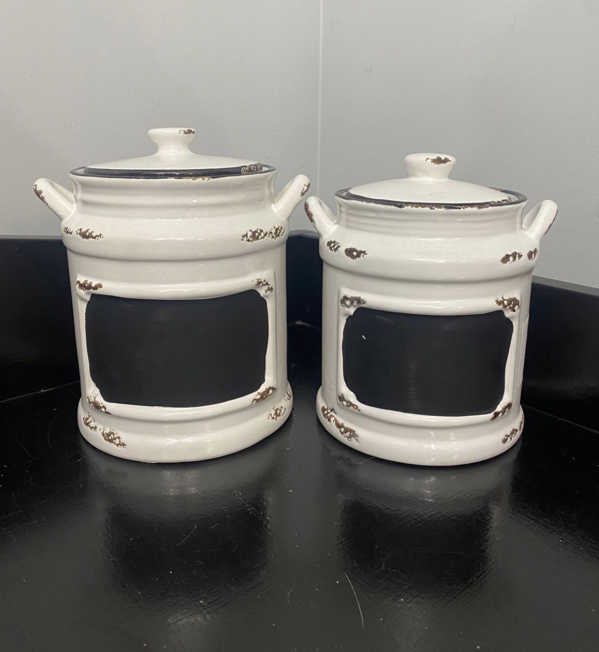 New American Atelier Vintage College Take Notes Chalkboard Canister Set