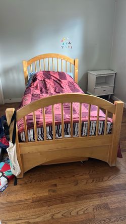Twin bed frame and mattress