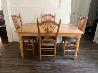 Solid Wood Dining Table and 4 Chairs