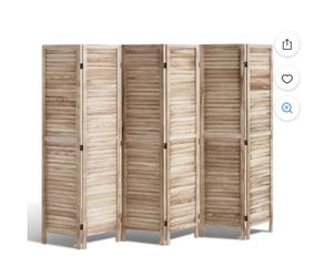 Hofitlead 6 Panel Room Divider,5.6Ft Tall Wooden Screen,Folding Partition Privacy Wall,