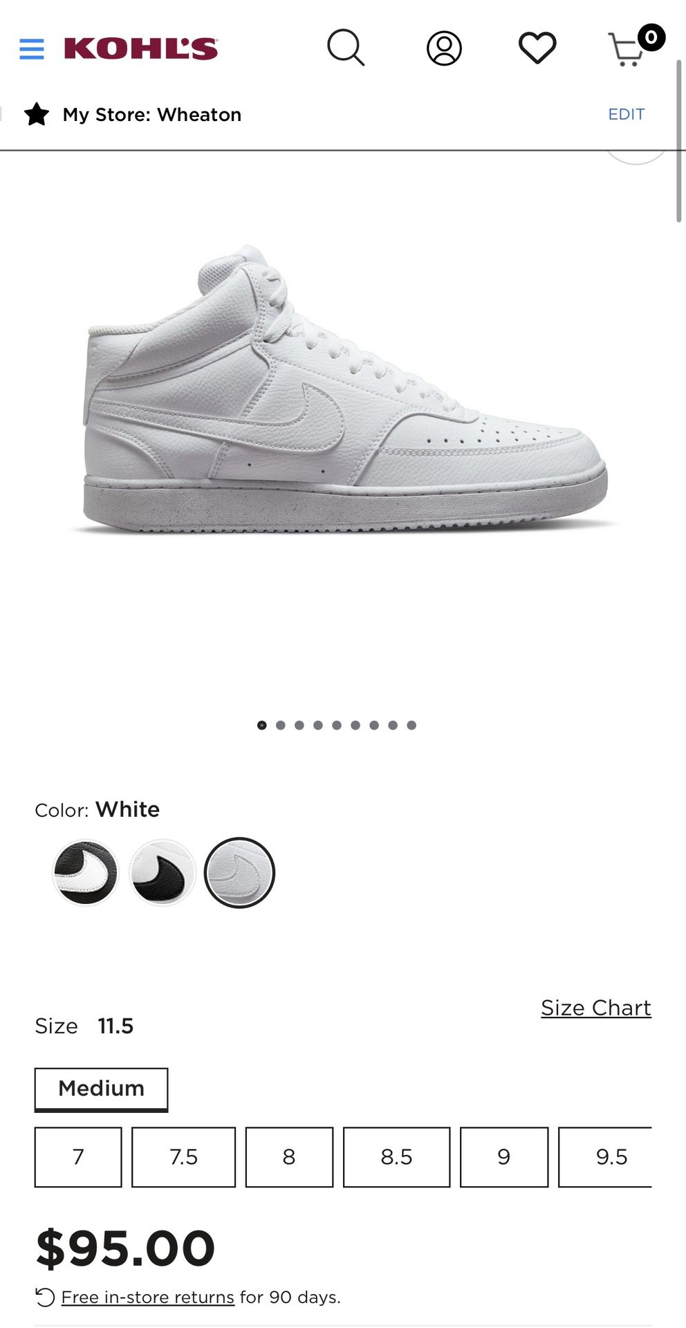 New condition Nike Court Vision Next Nature Men's Mid-Top Shoes 11.5