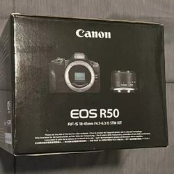 Canon EOS R50 4K Video Mirrorless Camera with RF-S 18-45mm f/4.5-6.3 IS STM Lens NEW
