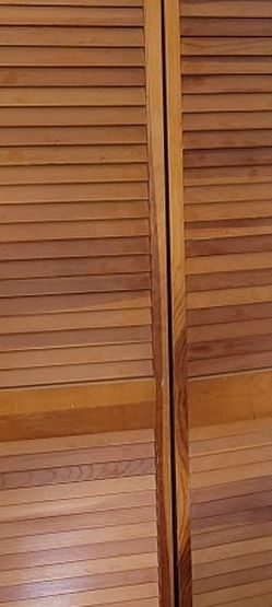 Hinged 18" Louver Doors (36" total); Two Sets available