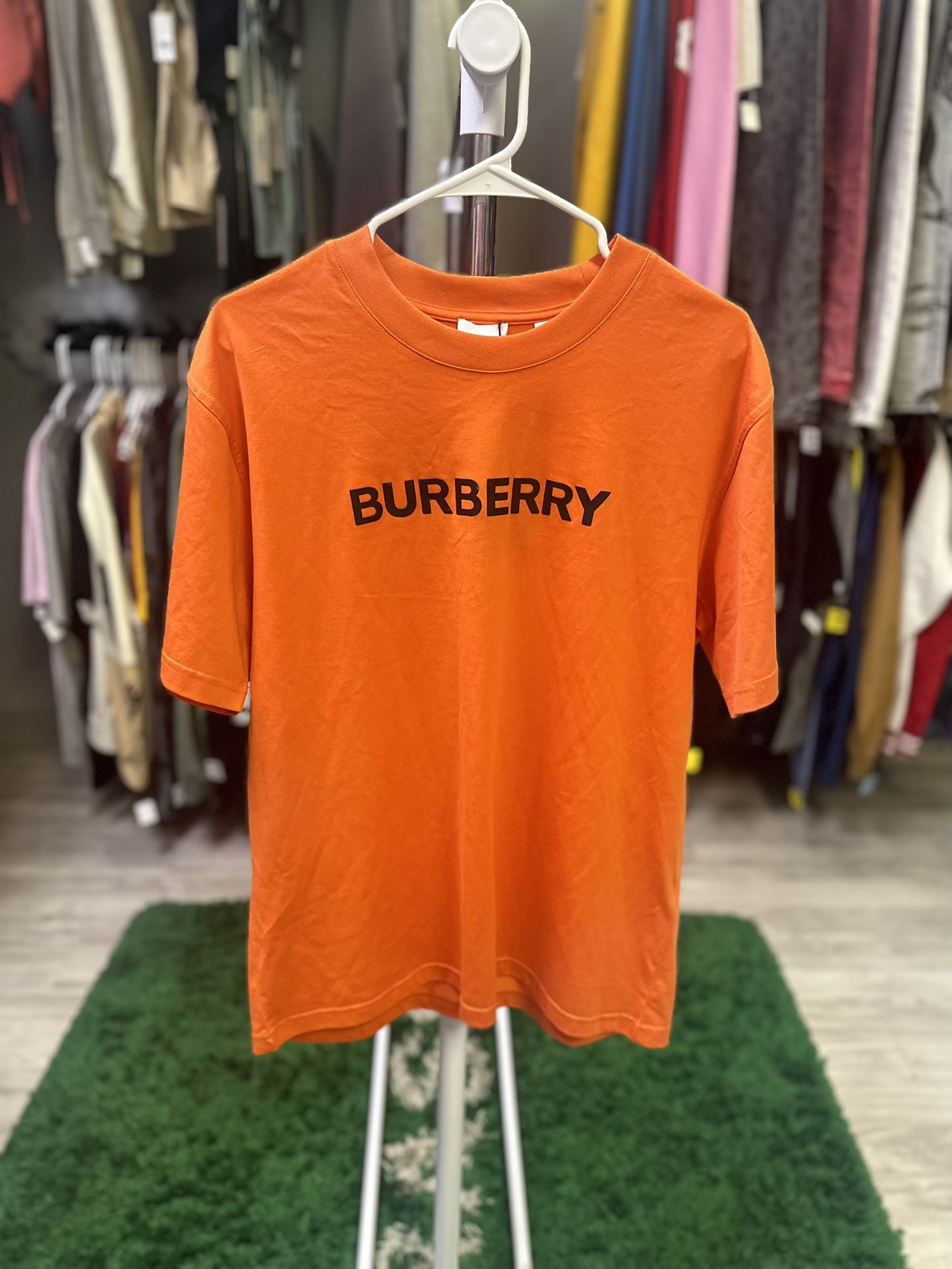 Burberry T-Shirt Orange Black Logo 