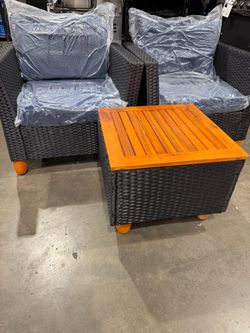 3 piece patio set with storage