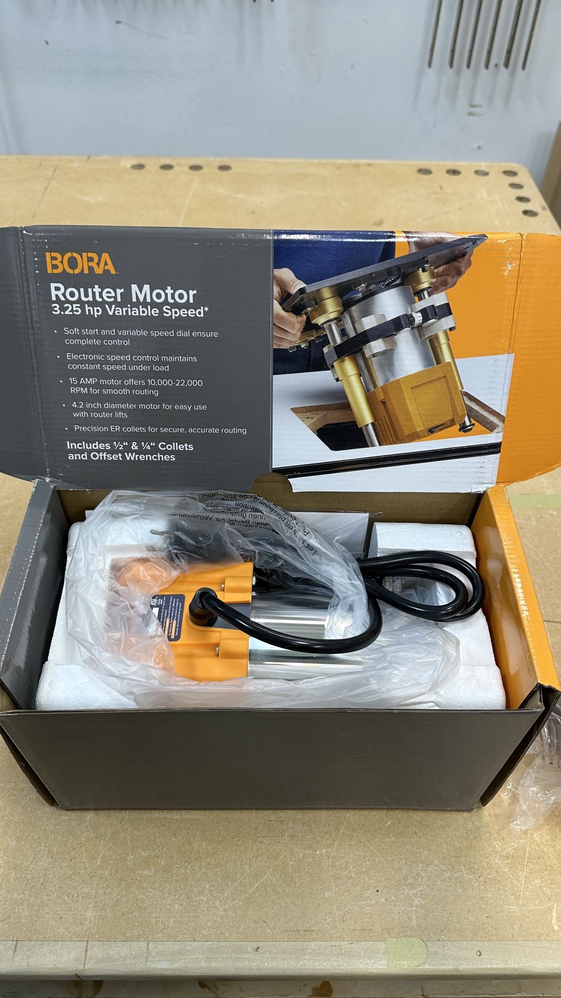 New Router Motor 3-1/4 HP.