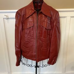 Women’s Red Faux Leather Jacket