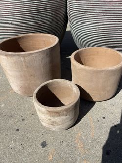 Chocolate Terracotta Pots-Brown Terracotta Planters ($45 set of 3)