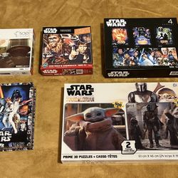 Star Wars puzzles (complete) 3D and Multi-packs most factory sealed. Adult owned home/no children.