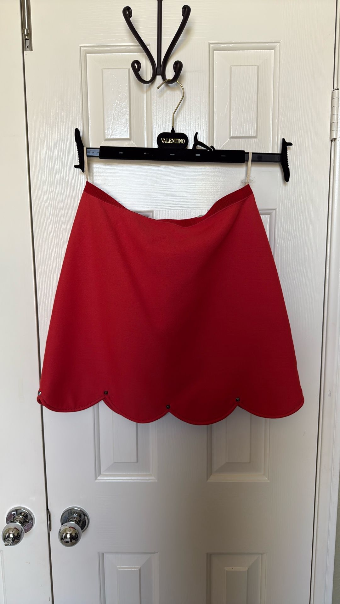 Valentino Red Skirt With Studs