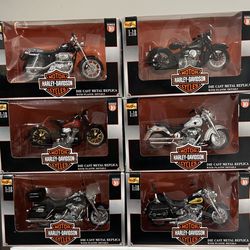 Maisto Harley Davidson Series 10 Complete Set of (6) 1:18 Motorcycles - Vintage