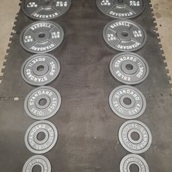 Complete Olympic Weight Set(2x45lbs 2x35lbs 2x25lbs 2x10lbs 2x5lbs 2x2½) Thats 245lbs All Together 