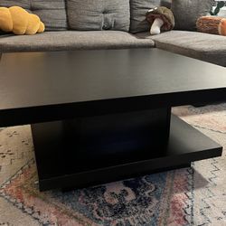 Black Floating Coffee Table with Storage