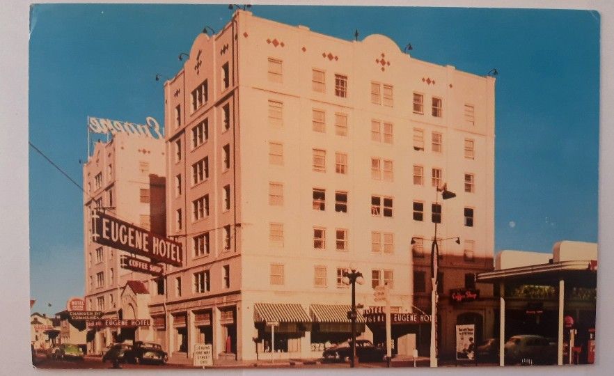 Eugene Oregon RPPC Postcard Eugene Hotel 1950s