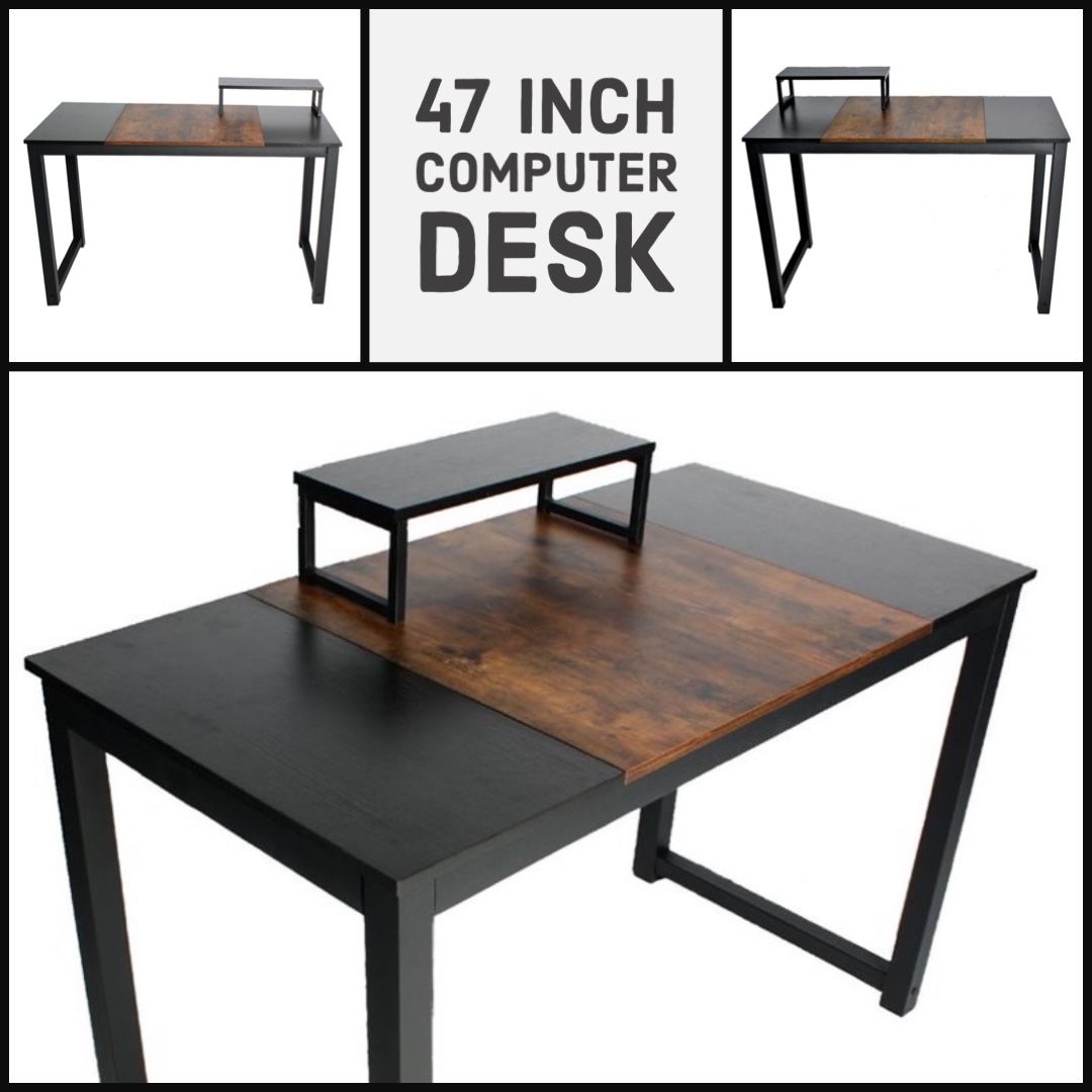 New 47 inch Computer Desk Wooden Table Computer Desk Home Office Bedroom Writing Desk