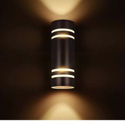  Outdoor Wall Lights Exterior, Modern Outside Sconce Wall Lighting, Exterior Light Fixture Wall Mount Oil Bronze Cylinder, Up Down Outdoor Lights for 