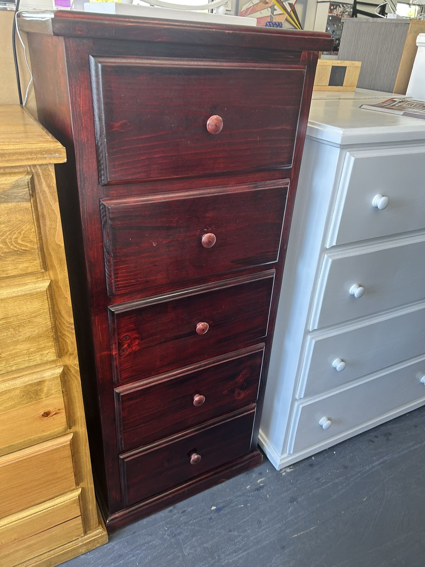 5 Drawers Tall Chest Dresser Available In Different Colors