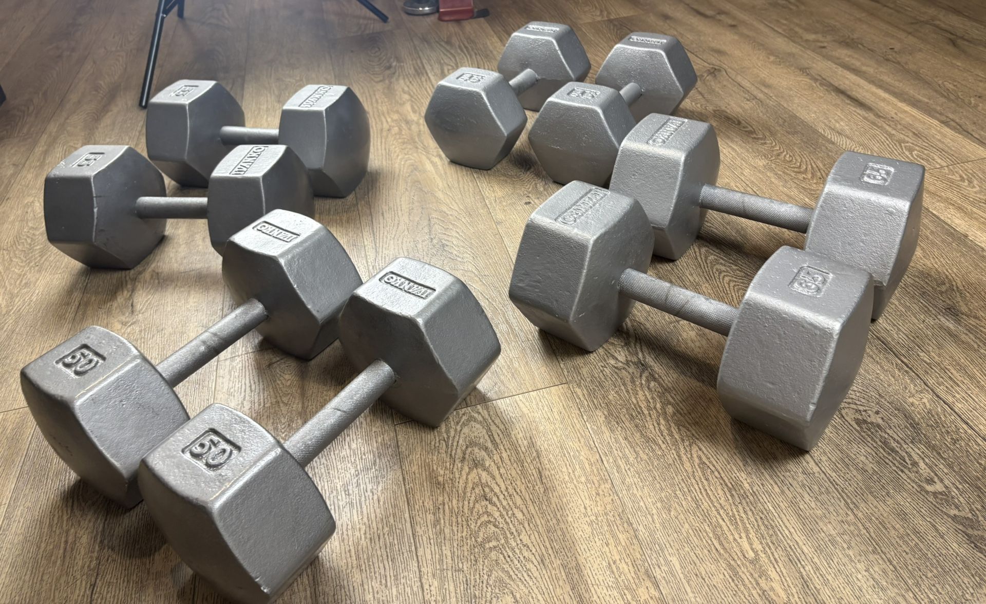 Vintage IVANKO Dumbbells (Reconditioned) 65s, 55s, 50s And 45s Pounds. [Reconditioned] 430 #