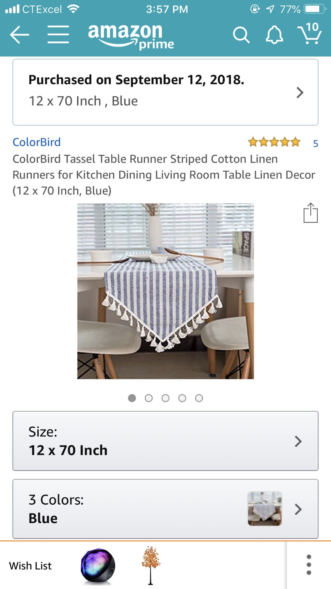 ColorBird Tassel Table Runner Striped Cotton Linen Runners for Kitchen Dining Living Room Table Linen Decor (12 x 70 Inch, Blue)