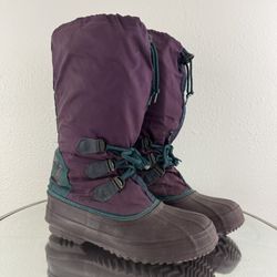 SOREL Vintage Purple Teal Freestyle Retro Kaufman Snowcap Tall Winter Snow Boots