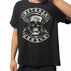 Black Monster Energy skull tee