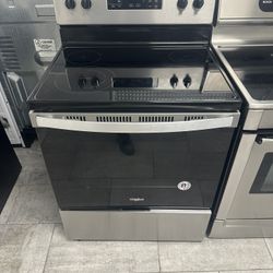 Whirlpool Electric Stove Four Burners Stainless Steel 