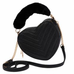 ICING Black Heart-Shaped Crossbody Bag