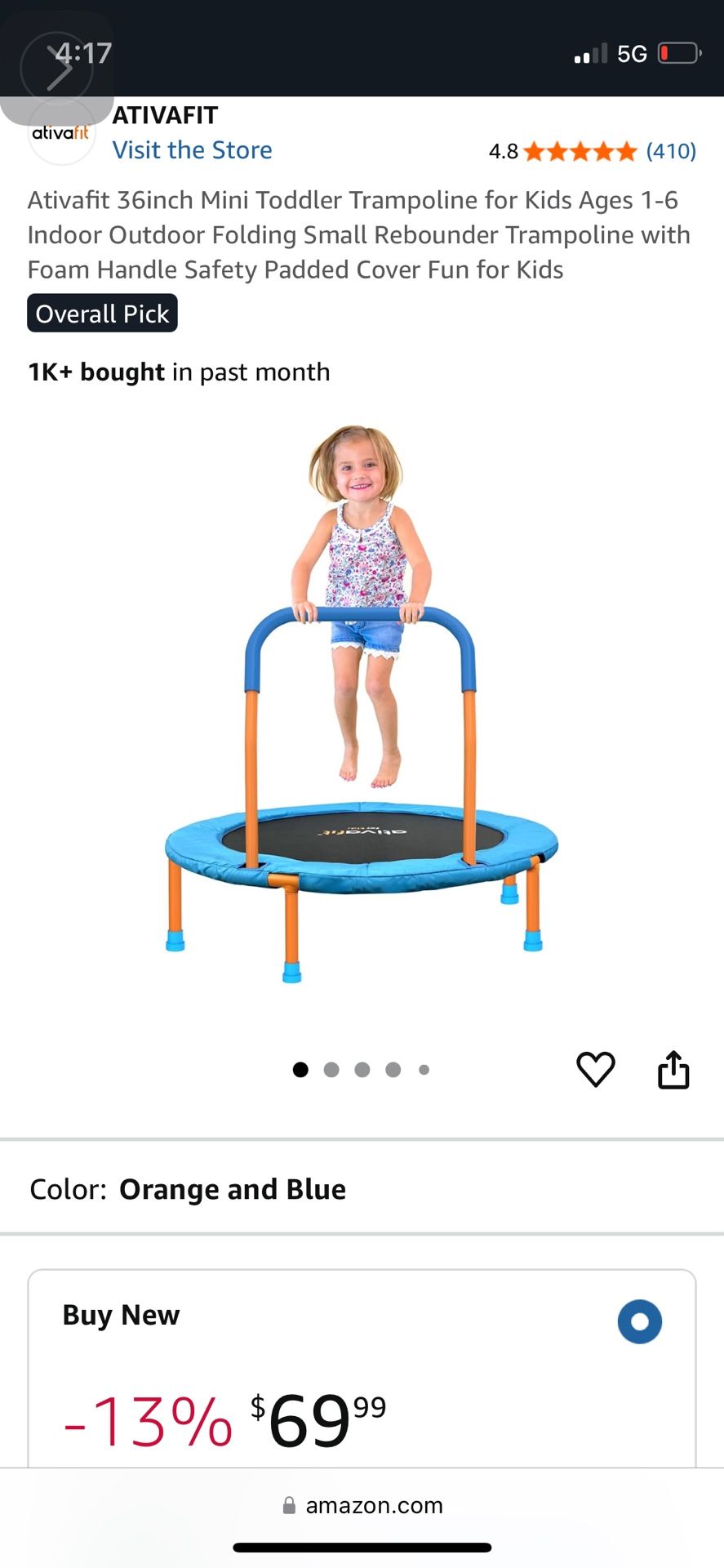 Ativafit Toddler Trampoline