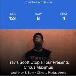 Travis Scott Concert Ticket at Climate Pledge Arena Seattle