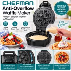 Chefman Anti-Overflow Belgian Waffle Maker
