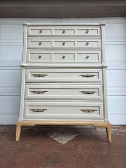 MCM Mid Century Modern Tall 6 Drawer Dresser Flint & Horner Freshly Refinished