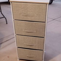 New Fabric 4-Drawer Organizer 37" Tall - Linen and Natural Dresser