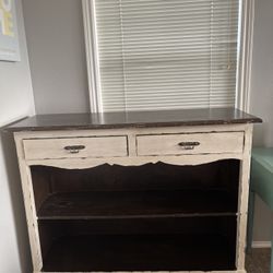 Distressed Open Shelf Cabinet/dresser