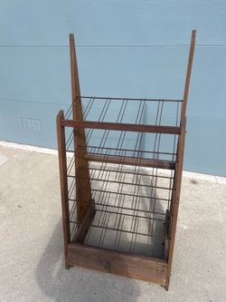 Vintage wood, large wine rack with rust