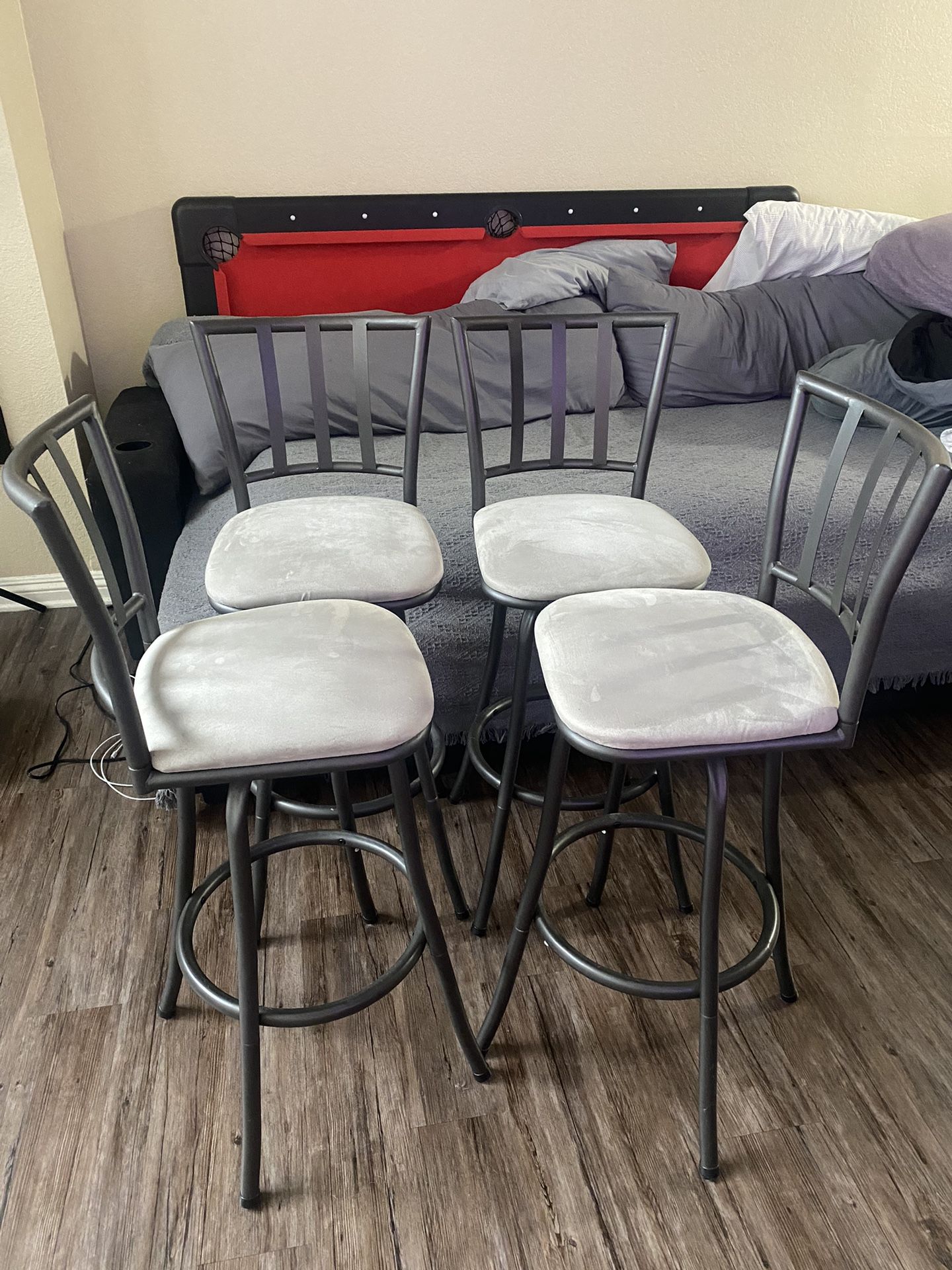 Robinson Adjustable Counter Height Barstool Gunmetal - Holli Furniture