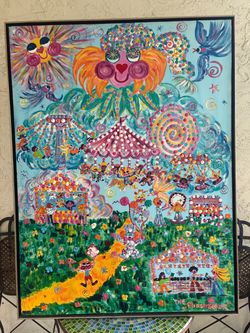 Vintage Linda Blissberger Acrylic Painting