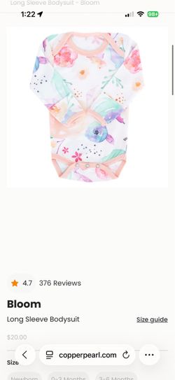 Copper Pearl Bloom Long Sleeve Baby Bodysuit