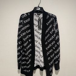 Bebe Monogram Cardigan Women's Size Small