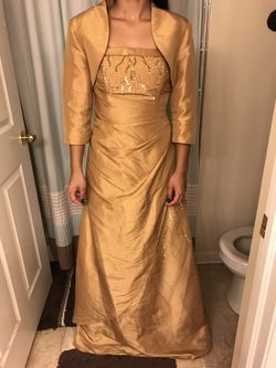 2-piece Gold Formal Dress