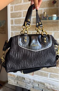 Coach Ashley Black Leather Satchel Handbag