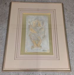 Contemporary Italian Decorative Vase Motif Wall Artwork Framed.