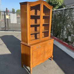 Vintage Irwin French Provincial China Cabinet Hutch 