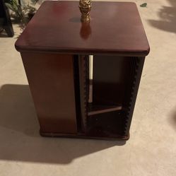 Bombay Company Rotating Wooden 64 CD Jewel Case Holder Storage Rack Carousel