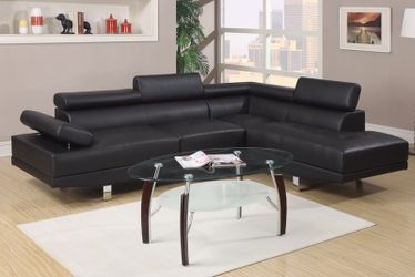 Black Contemporary Sectional (NO CREDIT CHECK FINANCING)